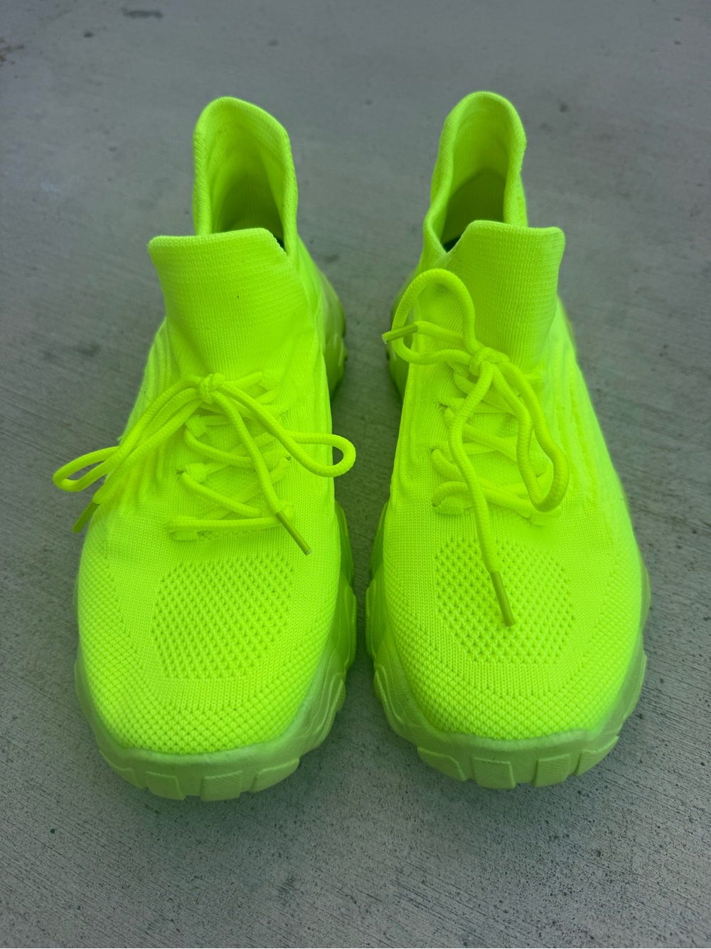 Neon Yellow Chunky Sock Sneakers – Size 39